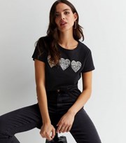 Pink Vanilla Black Animal Print Heart Amour Logo T-Shirt